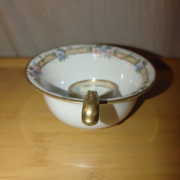 Nippon Beautiful Hand Painted Mayonnaise Sauce Dish With Spoon - Picture 2 of 16